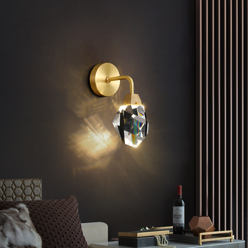 modern indoor led wall lamp lights fancy indoor designer decorative  crystal wall light