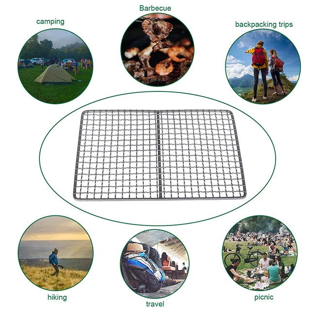 Eco Friendly camping grill portable outdoor camping barbecue titanium grill