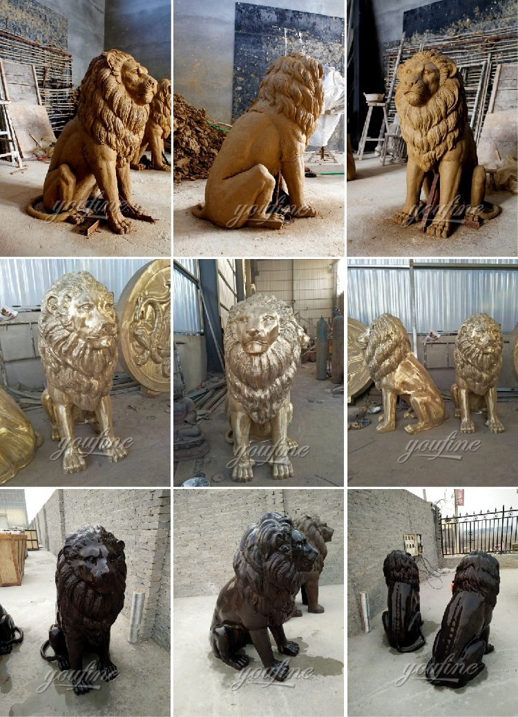 獅子と子獅子のブロンズ彫刻 ※3/20まで 獅子と子獅子のブロンズ彫刻 ※3