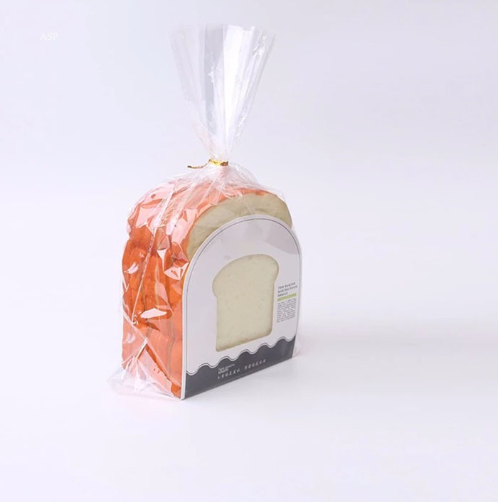 Custom Printed Opp Plastic Bag Food Cellophane Packaging Plastic Bread Loaf Bag