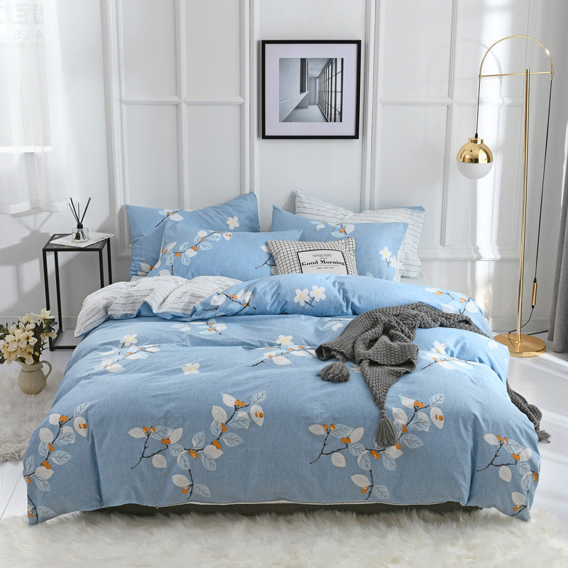 100% 棉多标准印花床上用品被罩春季秋季棉四件家纺套装床单