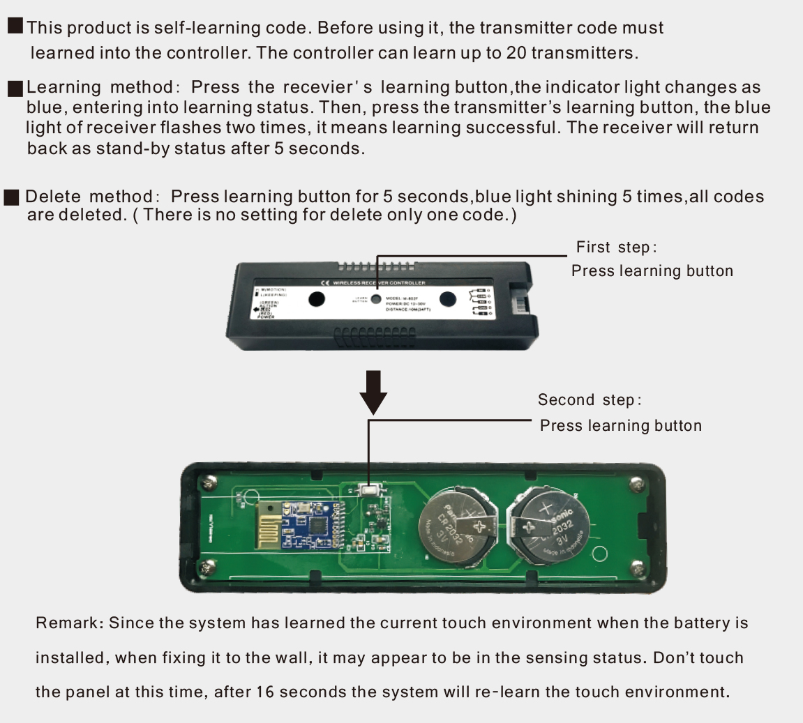 202H High Sensitive Touch Automatic Door Switch With Wireless And Wired Design