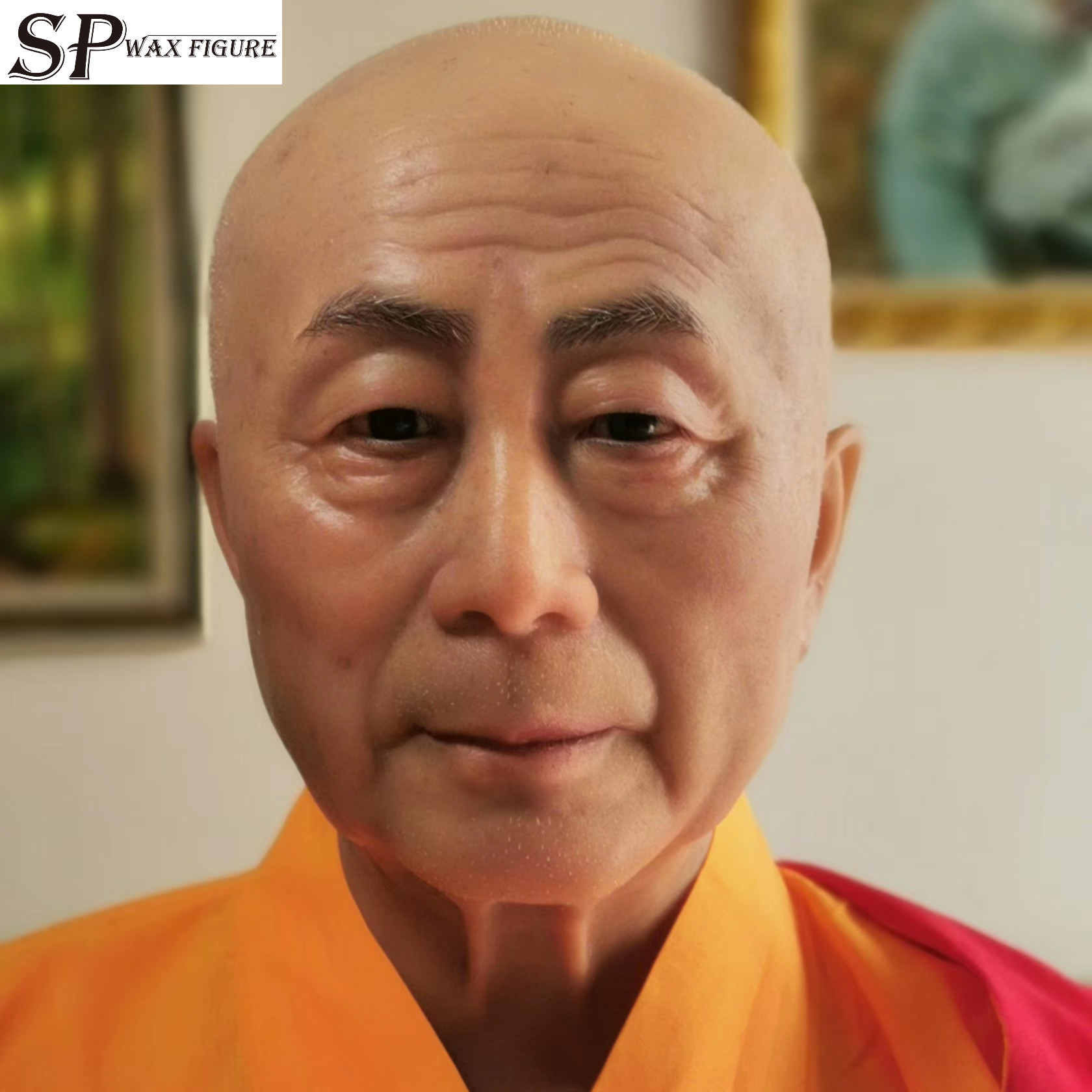 超现实生活佛和尚人真人大小硅胶蜡像,高模拟蜡像, 蜡硅胶雕塑