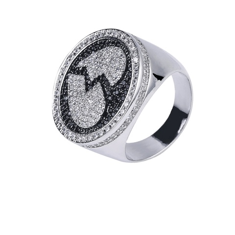 2023 Solid Silver Gold Fine Jewelry Chunky Hippie Iced Out Hip Hop Ring