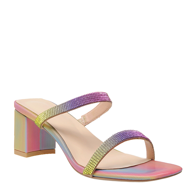 WETKISS/зимние сапоги с доставка со скидкой; Летняя новая коллекция блочным каблуком шлепанцы без задника с открытыми пальцами; Женская обувь с украшением в виде кристаллов шлепанцы без задника с открытыми пальцами с квадратным носком; Шлепанцы без задник