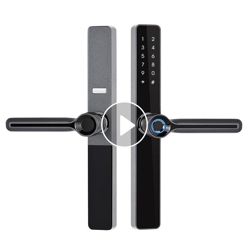 High quality Aluminum profile Sliding door smart door lock fingerprint smart lock aluminum door