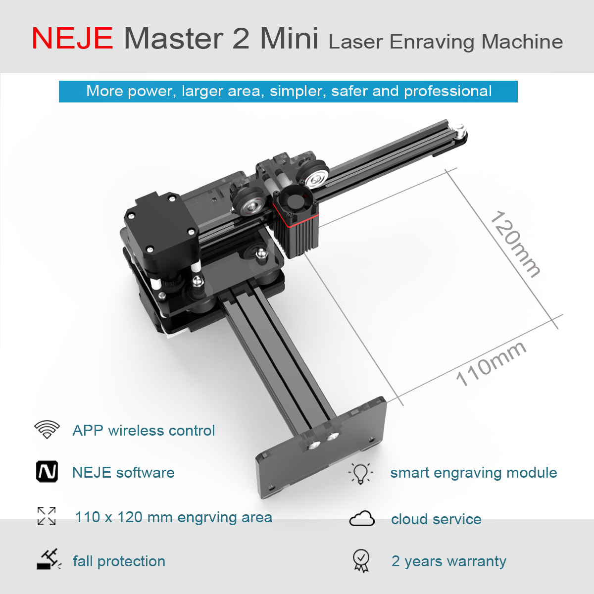 Machine De Gravure Laser NEJE Master 20W – Découpe Et Sculpture CNC DIY 15x15cm