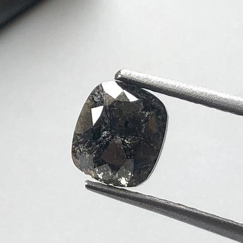 cushion shape natural cut black diamond