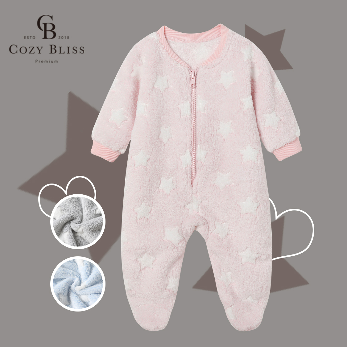Cozy Bliss Baby Rompers footie baby Pajamas knitted infant onesie baby sleep wear