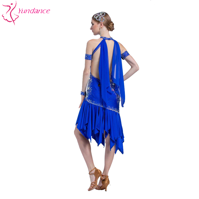 L-16122 Custom Latin Dance Dress - Sexy Backless Design