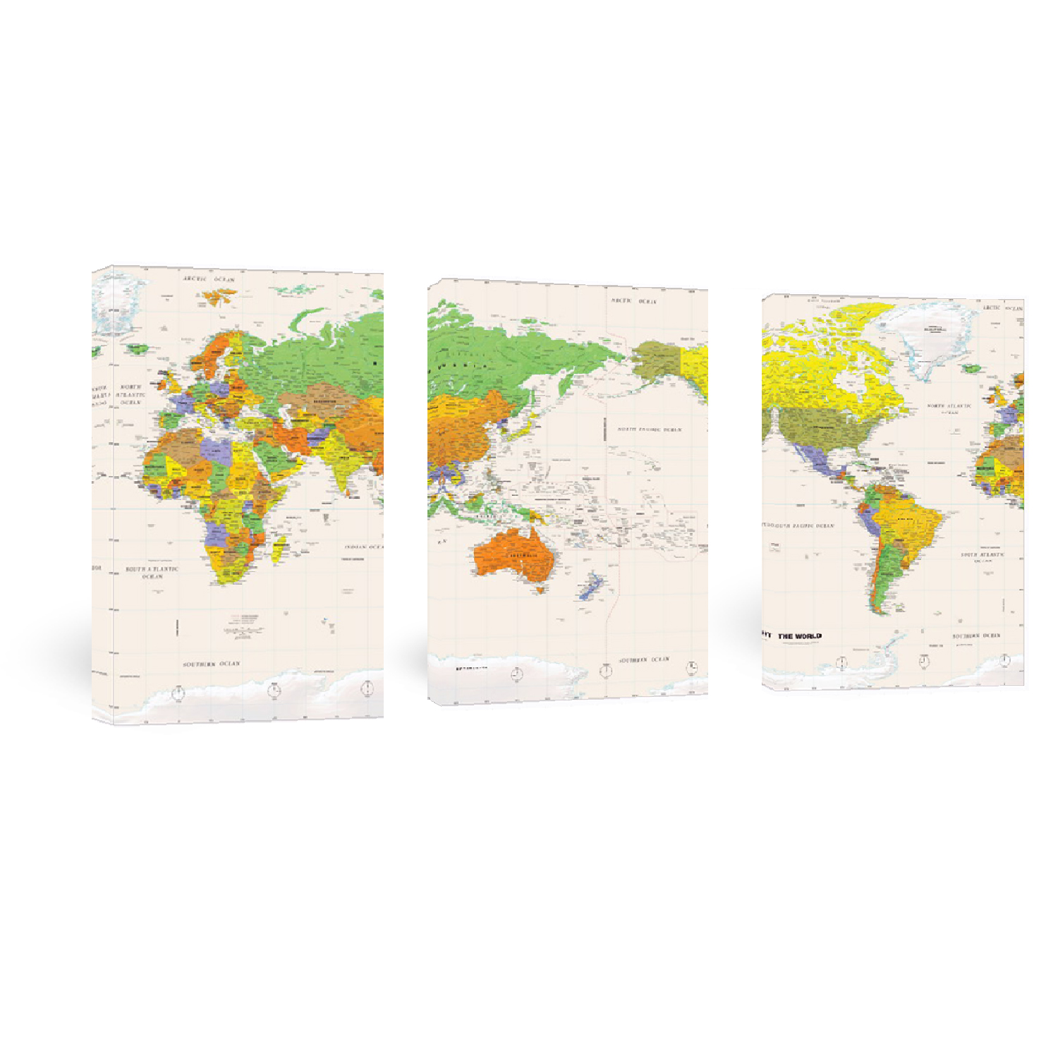 Colorful World Map Canvas Print Wall Art For Home Decor Buy Multi Panel Canvas Paintings 3 Panels Canvas Art 4 Pieces Canvas Painting Product On Alibaba Com