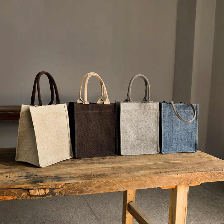 quality wholesale eco green linen tote shopping new jute bag