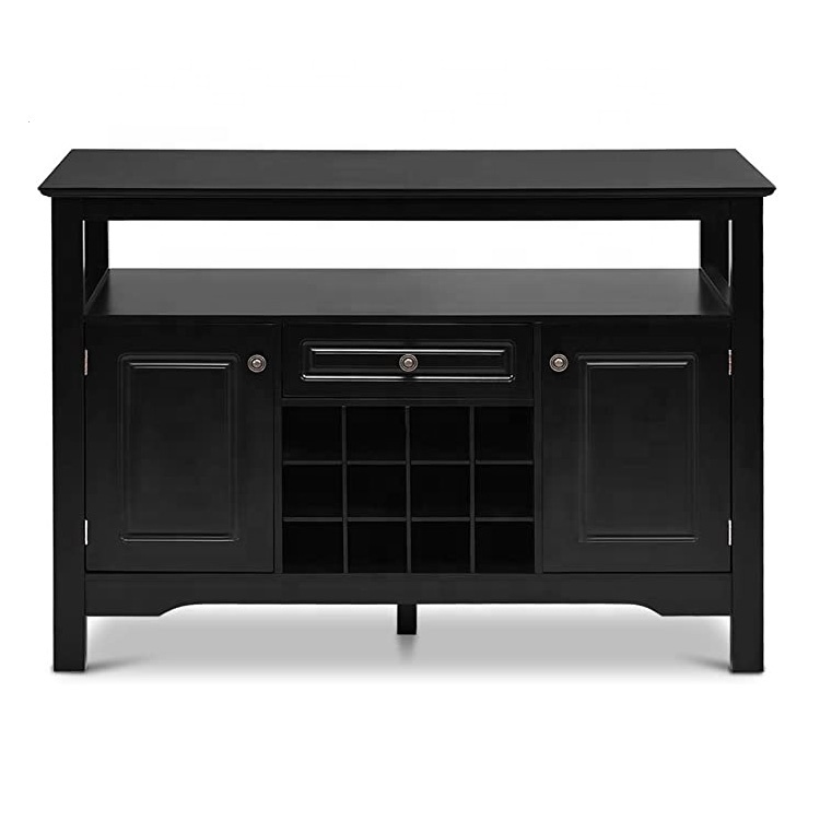 Wood Herringbone Gold Metal Stainless Steel Buffet