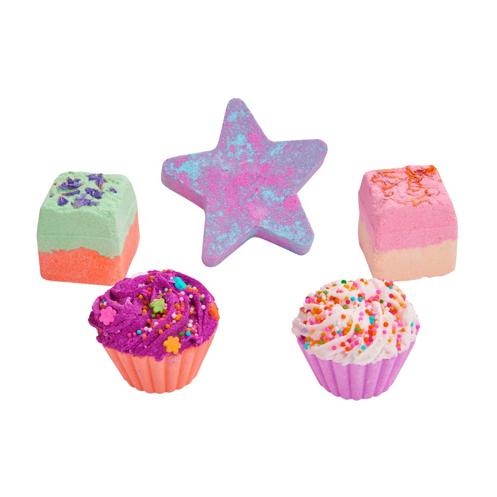 YXL50011 Handmade Sweet Berries Spa Bath Bombs Cup Cake Shape Star Shape Bath Bombs