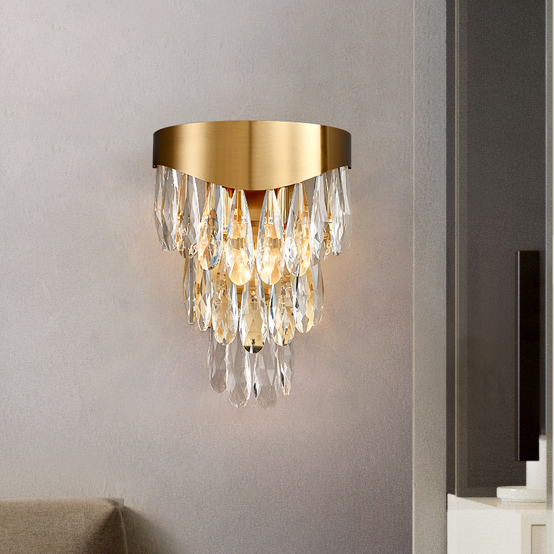 New crystal rectangle Bathroom Mirror Front Vanity Lighting Fixture 60cm black Modern Design Residential Hotel LED Wall Light