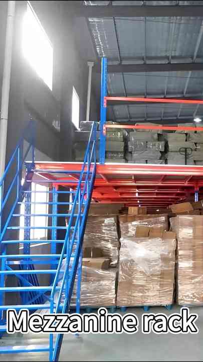 Two-Storey Indoor Steel Platform Racking Multi-Shelving Units Ladder ...