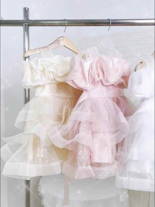 2nd birthday dress for baby girl Princess 2 Year Old Birthday Tutu Dress with Golden Accents Pink / 3T main image 0