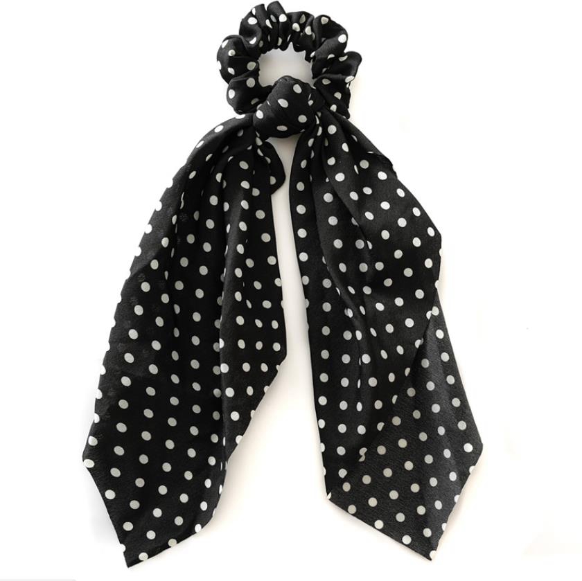 Модный и универсальный хит продаж, креативная повязка на голову в горошек с бантом из ленты, петли для волос для девочек