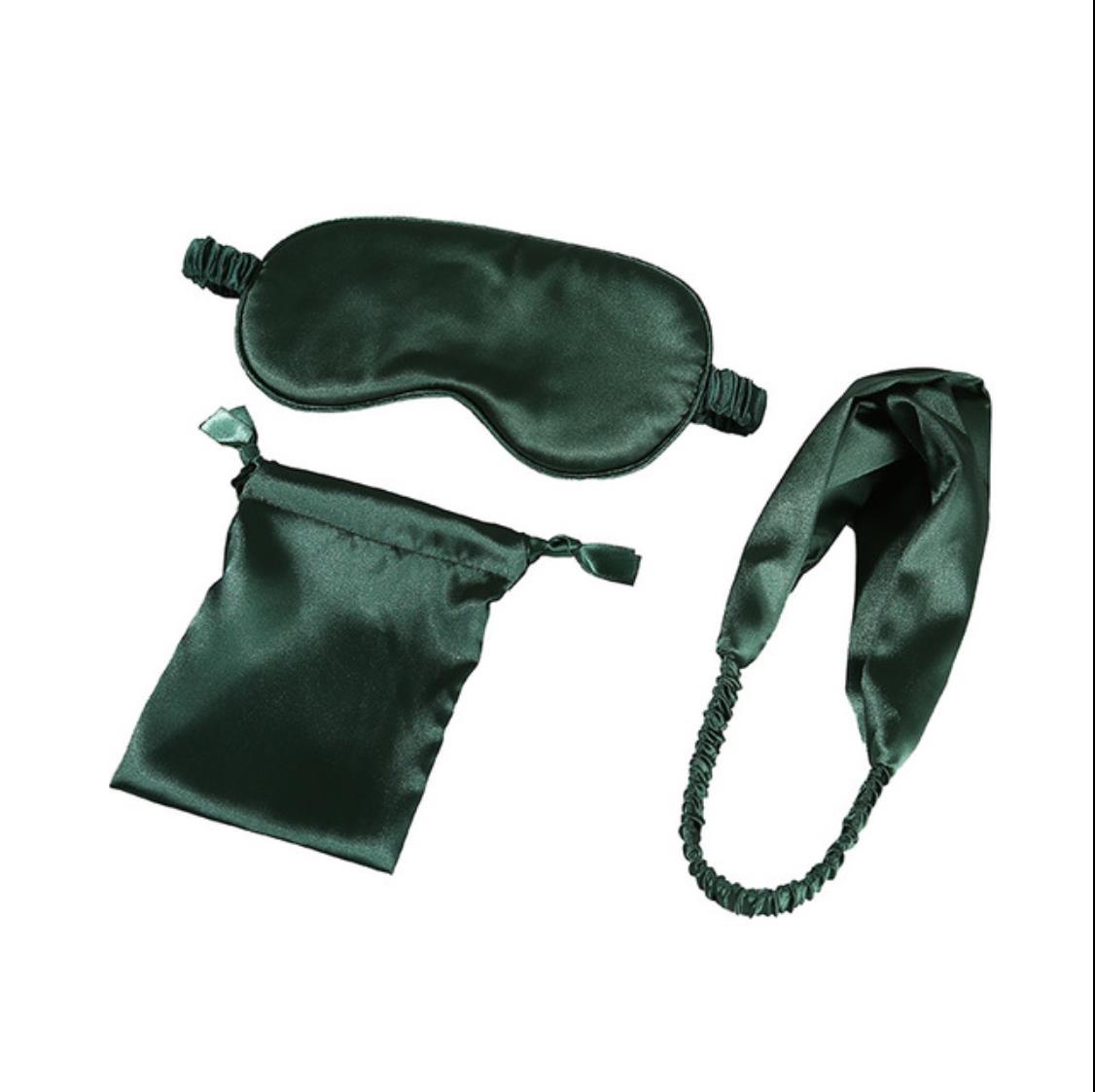 Шелковый Атласный спальный Набор для волос с повязкой на голову, Подарочная сумка и резинки для волос для свадебного сувенира
