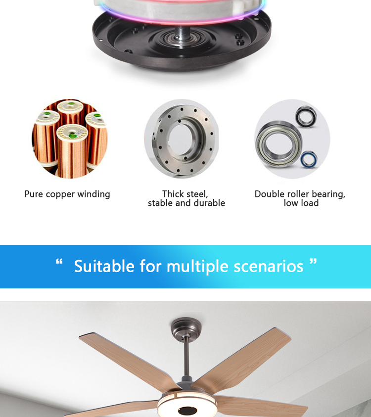 56 inch smart ceiling fan with light brushless DC motor electric fan lights