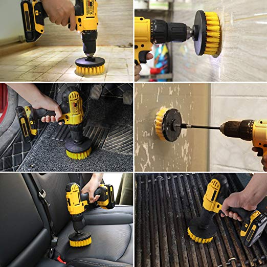PP 3 Pack Auto Drill Cleaning Brush For Car Wheel 2'' 3.5'' 4''