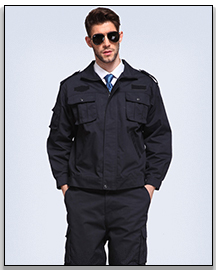 安全警卫制服批发春秋卡其色黑色安全顶尖衬衫男