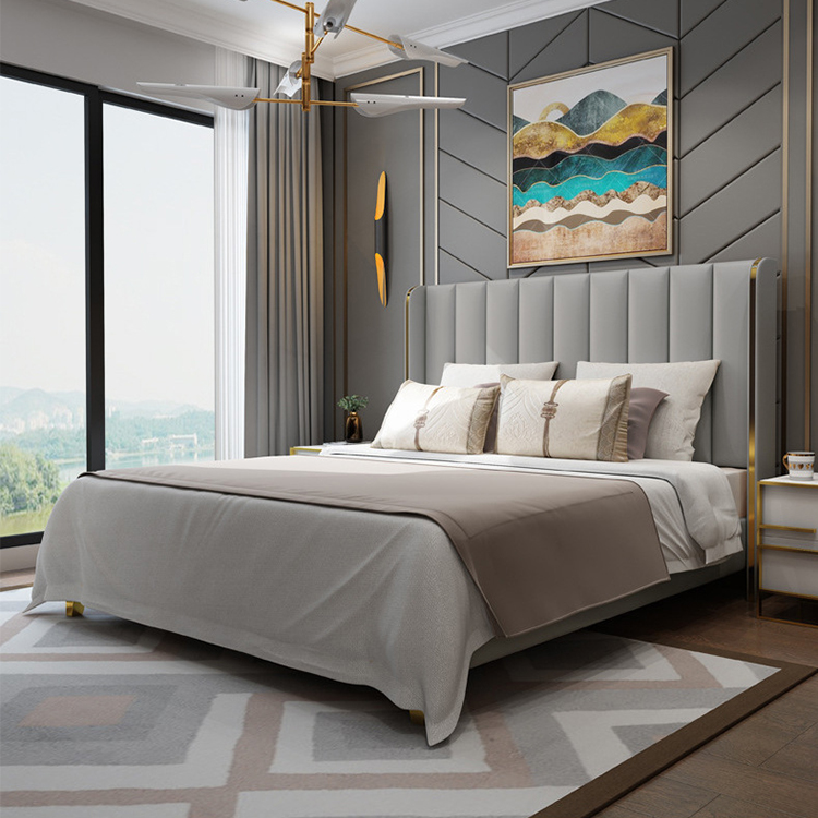 Modern leather beds luxury bedding sets bed for bedroom