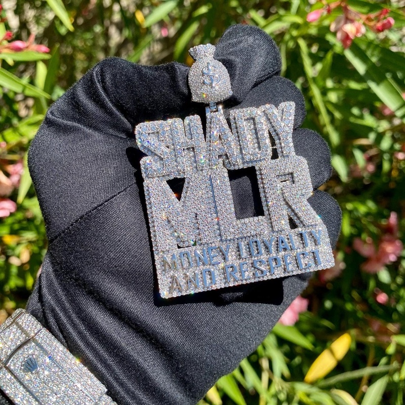 Customized HipHop Iced out Money Bag Letter Pendant S925 18K Solid Gold VVS Moissanite Diamond Pendant Necklaces