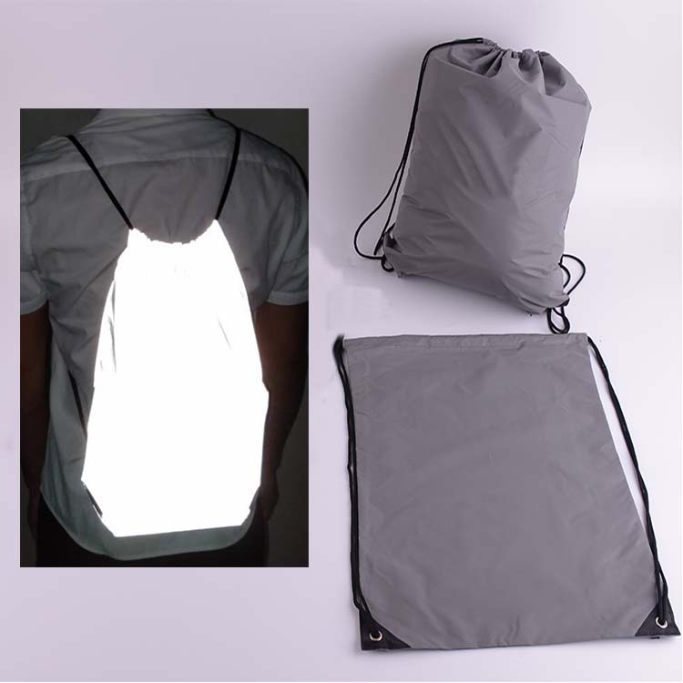 product-700-700 backcountry cycling travel small mini hi vis rainbow PU leather geometric luminous reflective string backpack drawstring bag