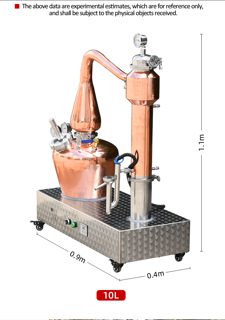ディボッシュ 10L 電気式ウイスキー蒸留システム、赤銅304ステンレス鋼
