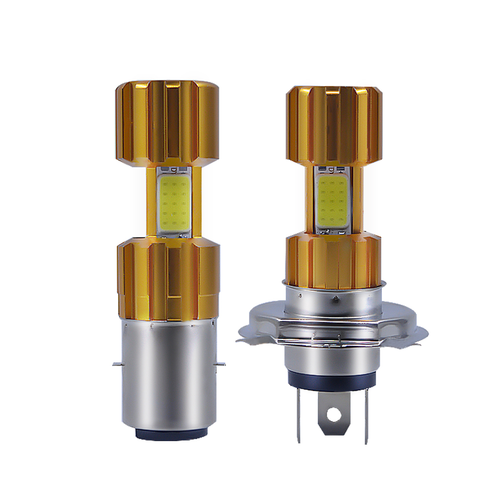 12 В постоянного тока Водонепроницаемая подсветка 3cob мотоциклетные светодиодные фары лампа для мотоцикла светодиодная P15D BA20D H4 Лампа для электрических автомобильных фар