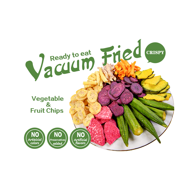 VF вакуумные Жареные Чипсы для овощей и фруктов, чипсы для сладкого картофеля и грибов, обезвоженные смешанные чипсы для фруктов и овощей, хрустящие закуски