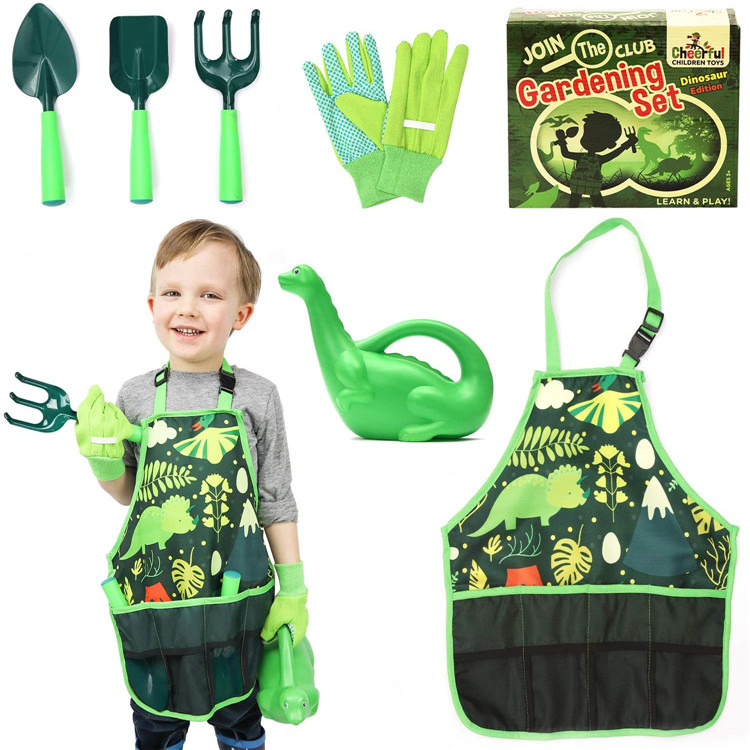 Лидер продаж, куртка для детей с рисунком динозавра в стиле комплект садовый инструмент, игрушки для девочек и мальчиков От 3 до 7 лет для использования в помещении или на открытом воздухе играть