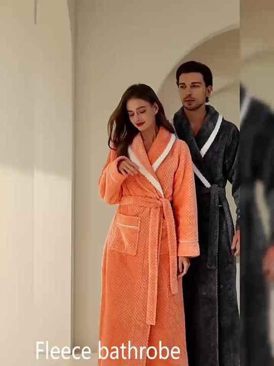 Factory Fleece Lined Striped Dressing Gown Luxury Coral Fleece Bathrobe Warm Sherpa Trim Bathrobe Adult Plush Women Fleece Robe Factory Fleece Lined Striped Dressing Gown Luxury Coral Fleece Bathrobe Warm Sherpa Trim Bathrobe Adult Plush Women Fleece Robe