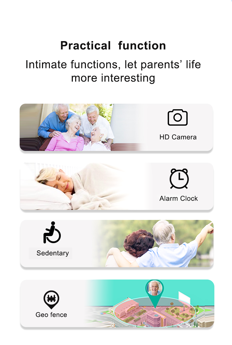 2021 qualified NFC watch sedentary take medicine reminder fall detection smartphone for senior