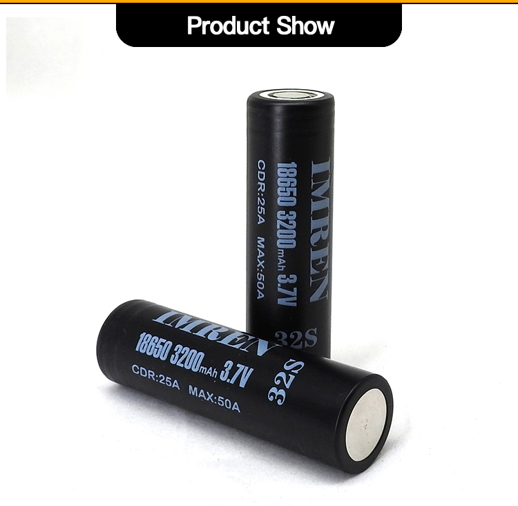 Imren 18650 Lithium Ion Rechargeable Battery 3.7V 3200mAh 25A/50A