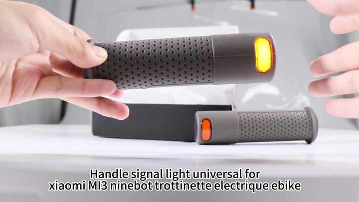 Poignées De Guidon LED Avec Clignotants Pour Xiaomi 4 Pro Plus Max – ABS Léger 315g, Installation Rapide, Gris Moderne