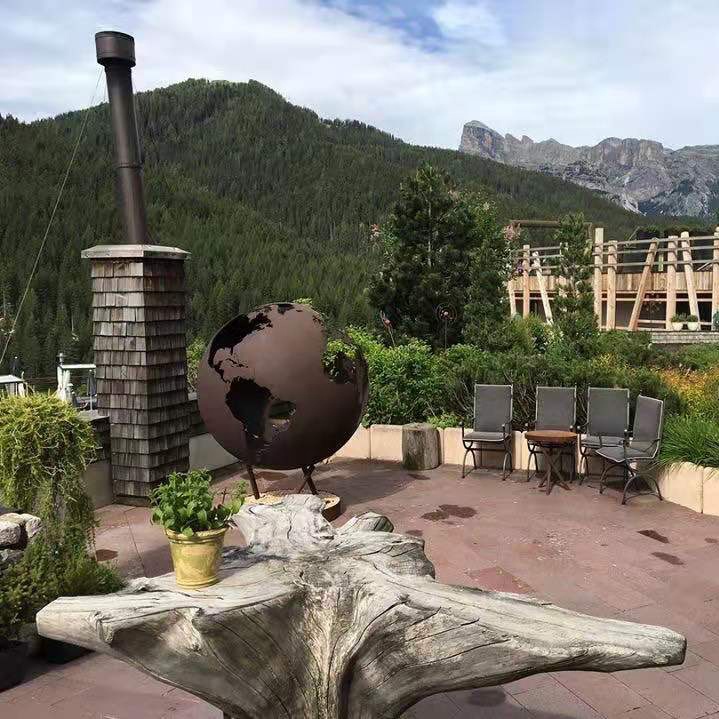 Выполненный на заказ ржаво-красный мрамор мраморный камин Corten стальная костра