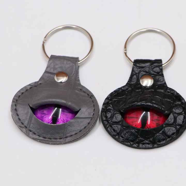 Evil Eye Keychain Protect Charm with Faux Leather