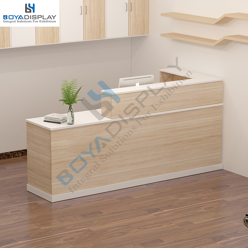 Custom Made white and black hair salon reception desk counter for retail store