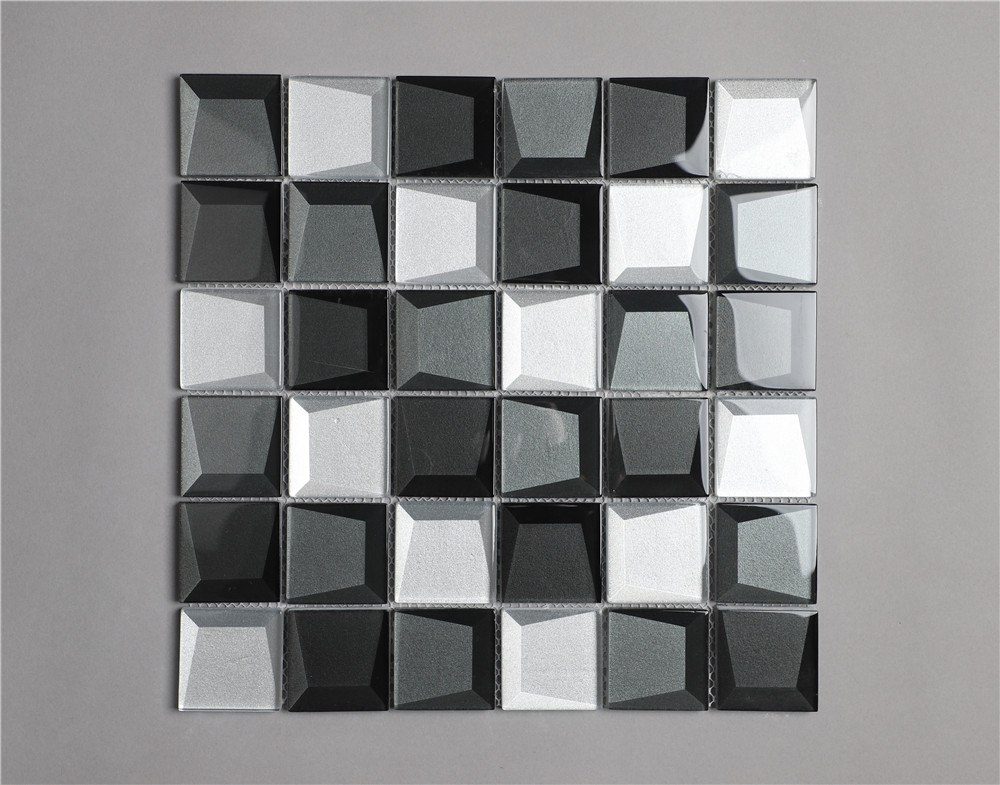 新设计流行的3 d马赛克瓷砖斜面玻璃马赛克