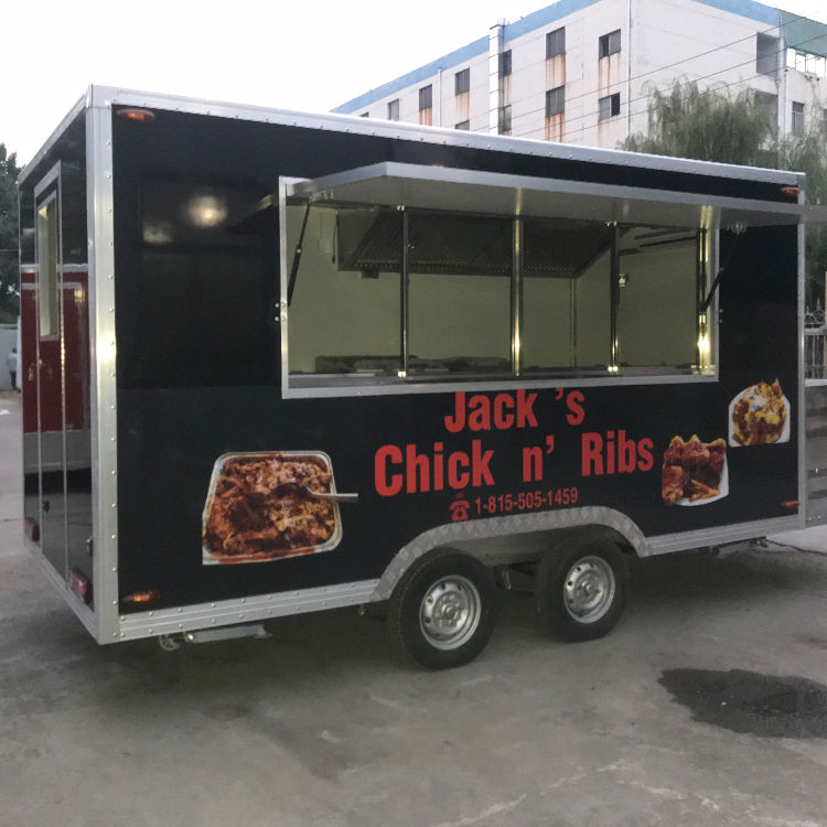 TUNE High Quality Breakfast Carts Fast Food Cart Trucks Mobile Food Trailer with Brand Name