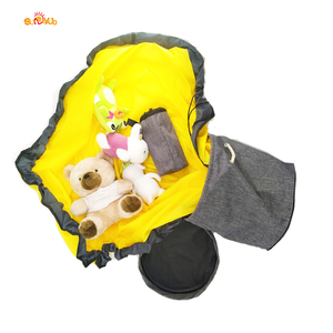 SlideAway Basket Children's Pllay mat play toys storage Toy Clean up foldable container storage large kids toy storage bag