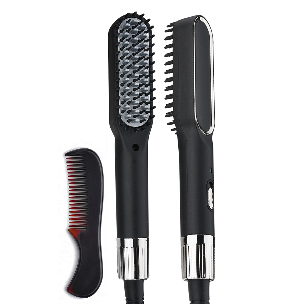 Private label beard straightener Quick Heated Comb Anti-Scald hair straightener for men Dual Voltage