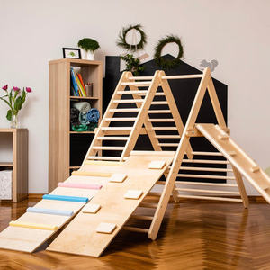 large wooden climbing frames
