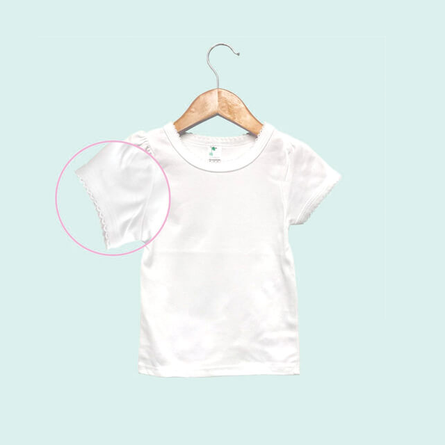 Топы с отделкой фестонами для маленьких девочек, белая смесь полихлопка