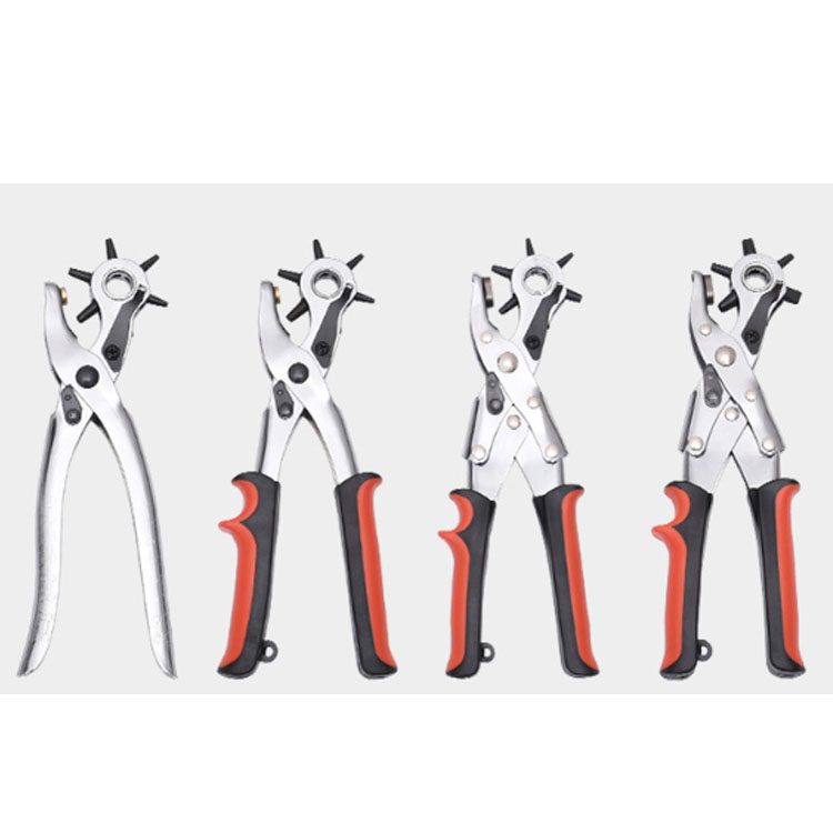 Heavy Duty Revolving Leather Punch Puncher Pliers Hold Tool Set Kit for Belts US