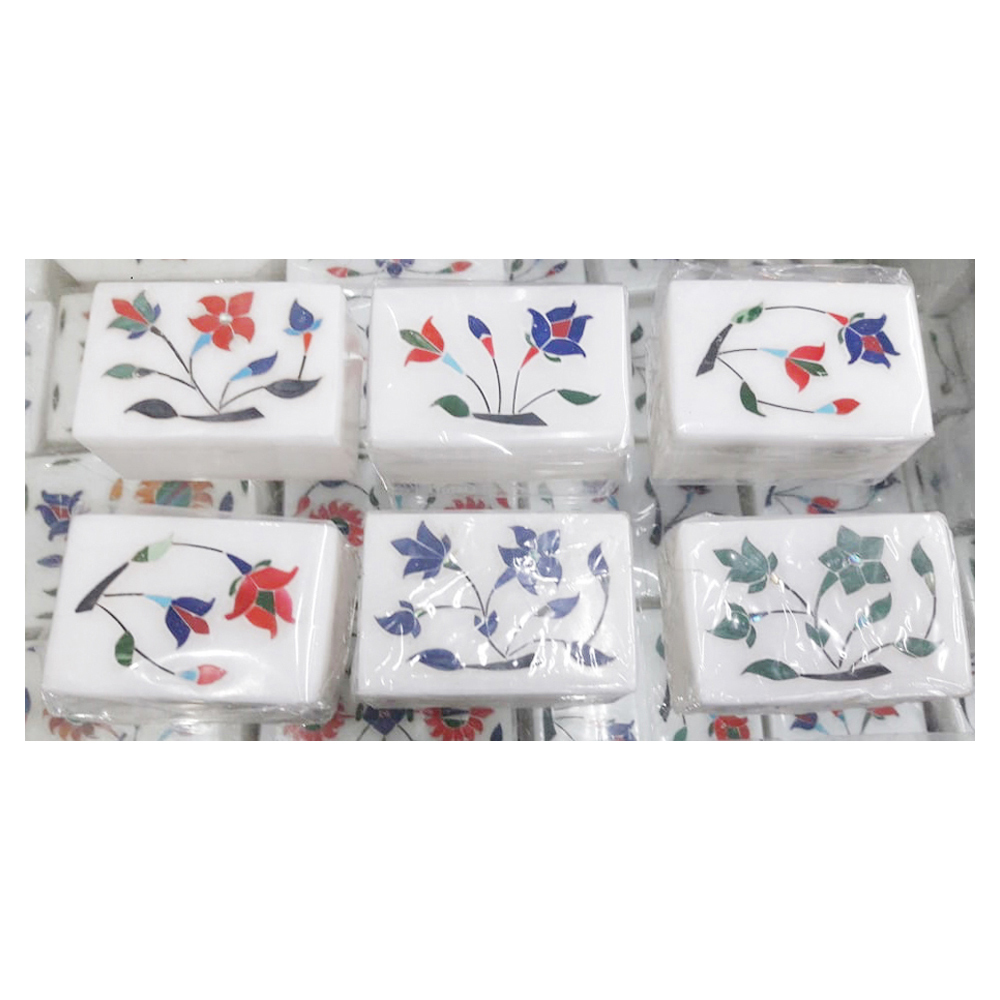 Indian Manufacture Marble Jewelry Box With Beautiful Inlay Work