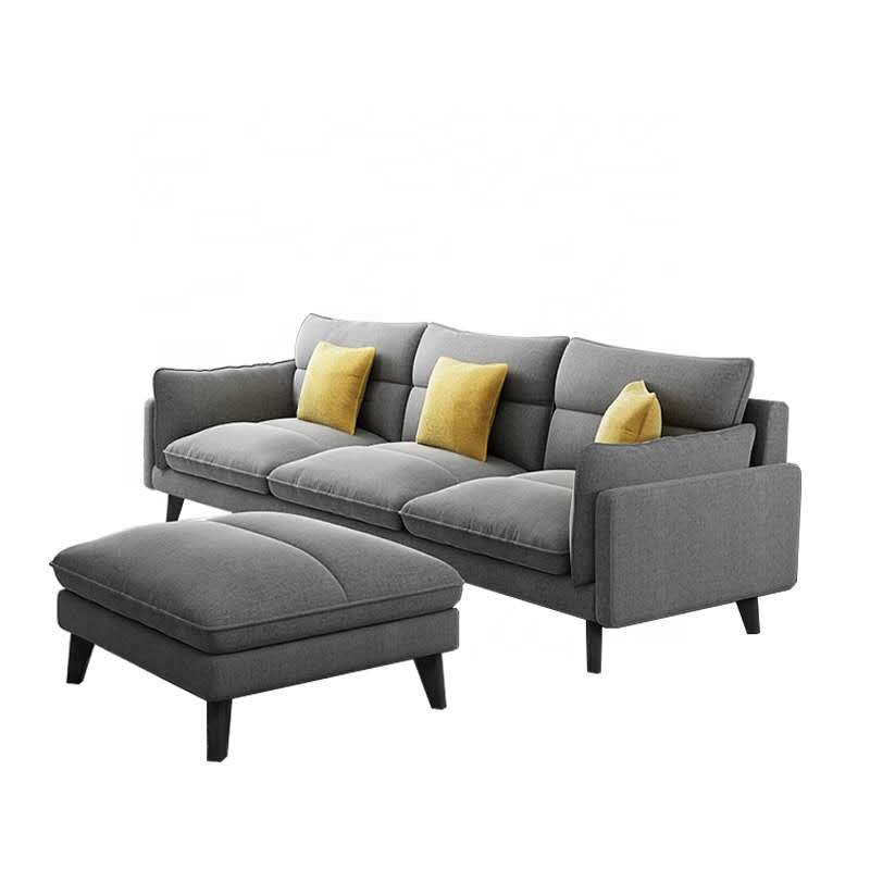 sectionnel en cuir gris avec meridienne