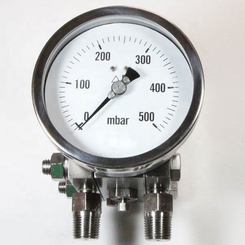 高品质 4英寸毫米双膜片差压压力表